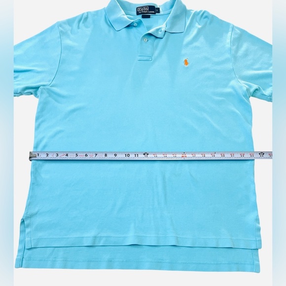 POLO by Ralph Lauren Men’s Classic Fit, Light Blue, Orange Pony Logo, Size Large - Picture 4 of 7